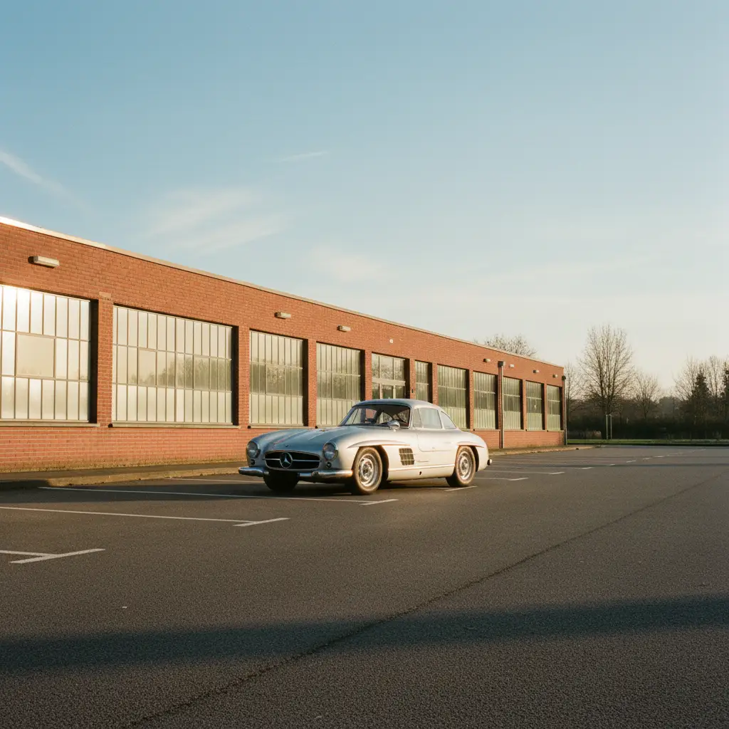 Voiture sans plaque devant un centre de contrôle technique belge